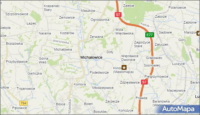 mapa Masłomiąca, Masłomiąca na mapie Targeo