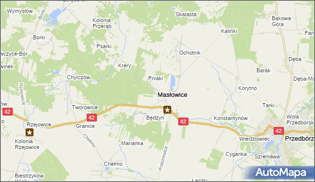 mapa Masłowice powiat radomszczański, Masłowice powiat radomszczański na mapie Targeo