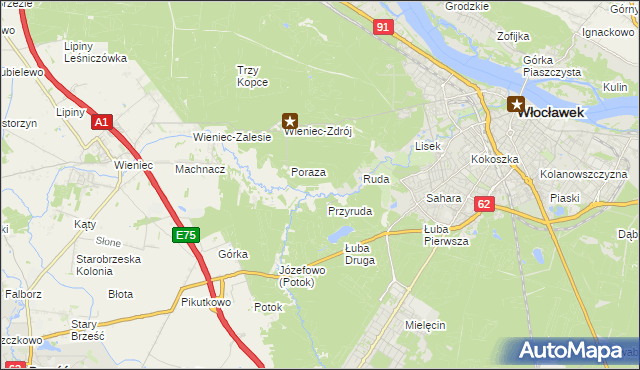 mapa Mazury gmina Brześć Kujawski, Mazury gmina Brześć Kujawski na mapie Targeo