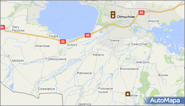 mapa Meszno gmina Otmuchów, Meszno gmina Otmuchów na mapie Targeo