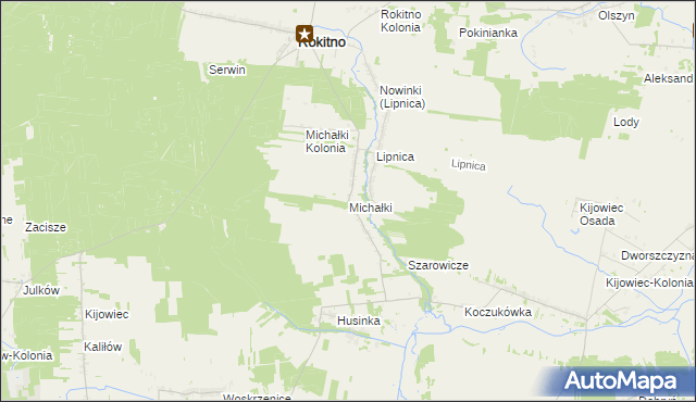 mapa Michałki gmina Rokitno, Michałki gmina Rokitno na mapie Targeo