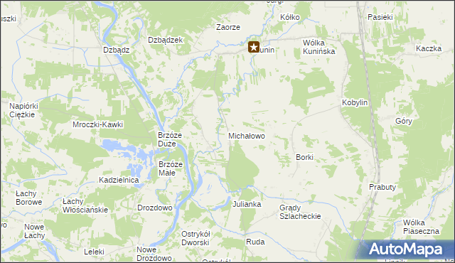 mapa Michałowo gmina Goworowo, Michałowo gmina Goworowo na mapie Targeo