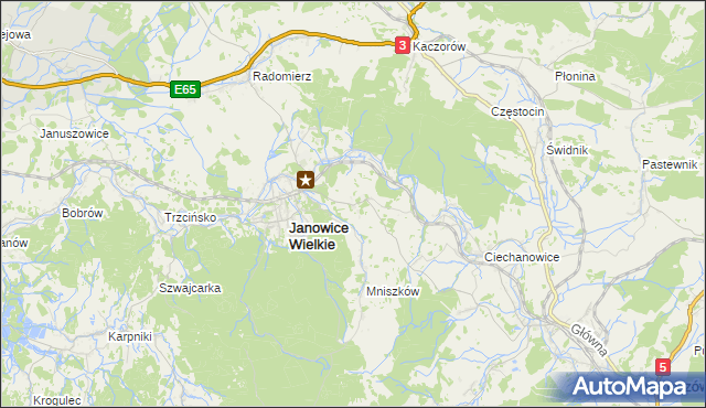 mapa Miedzianka gmina Janowice Wielkie, Miedzianka gmina Janowice Wielkie na mapie Targeo