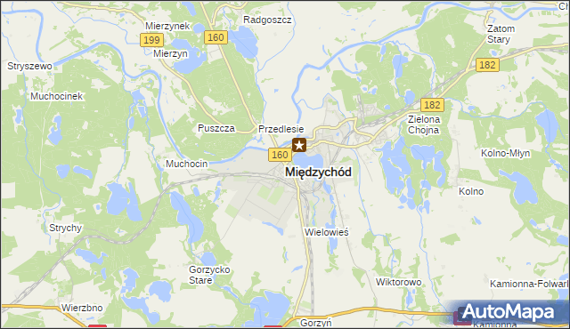 mapa Międzychód, Międzychód na mapie Targeo