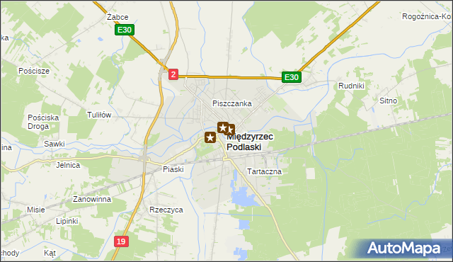 mapa Międzyrzec Podlaski, Międzyrzec Podlaski na mapie Targeo