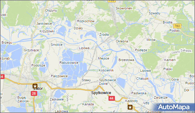mapa Miejsce gmina Spytkowice, Miejsce gmina Spytkowice na mapie Targeo