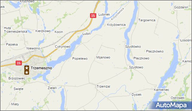 mapa Mijanowo, Mijanowo na mapie Targeo