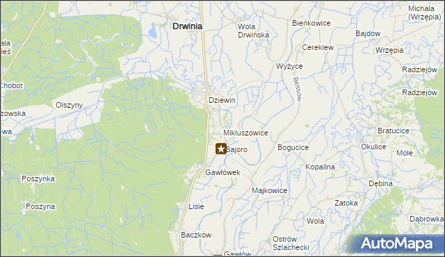 mapa Mikluszowice, Mikluszowice na mapie Targeo