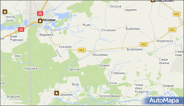 mapa Mikuszewo, Mikuszewo na mapie Targeo