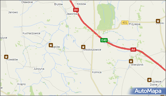 mapa Młodoszowice, Młodoszowice na mapie Targeo