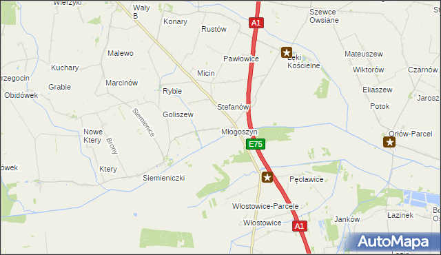 mapa Młogoszyn, Młogoszyn na mapie Targeo