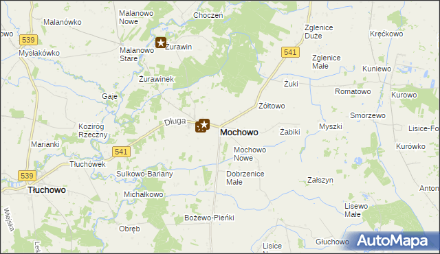 mapa Mochowo powiat sierpecki, Mochowo powiat sierpecki na mapie Targeo