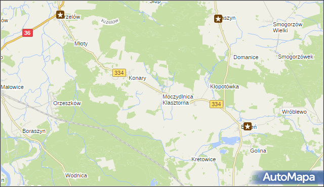 mapa Moczydlnica Klasztorna, Moczydlnica Klasztorna na mapie Targeo