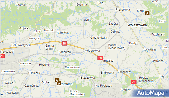 mapa Moderówka, Moderówka na mapie Targeo