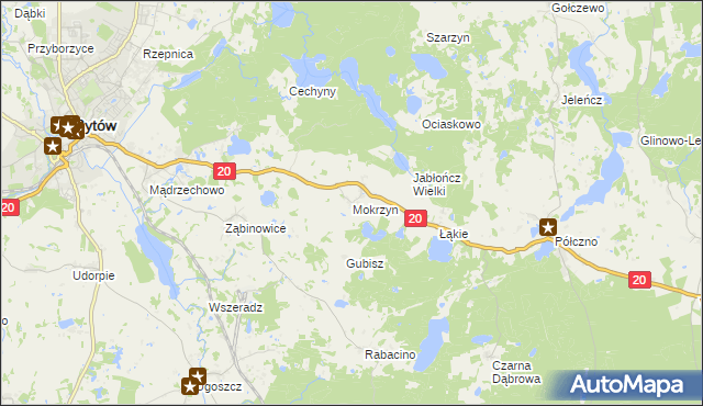 mapa Mokrzyn, Mokrzyn na mapie Targeo