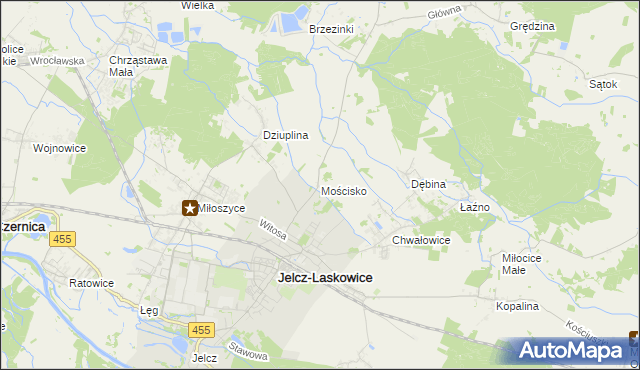 mapa Mościsko gmina Jelcz-Laskowice, Mościsko gmina Jelcz-Laskowice na mapie Targeo