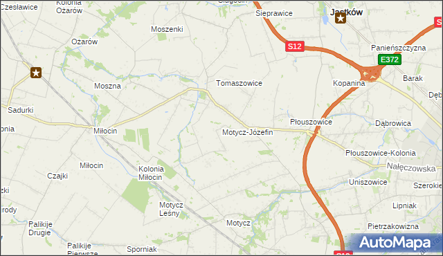 mapa Motycz-Józefin, Motycz-Józefin na mapie Targeo