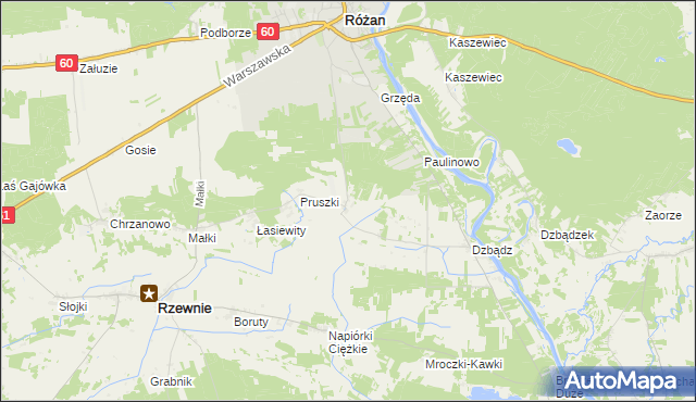 mapa Mroczki-Rębiszewo, Mroczki-Rębiszewo na mapie Targeo