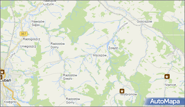 mapa Mściszów, Mściszów na mapie Targeo
