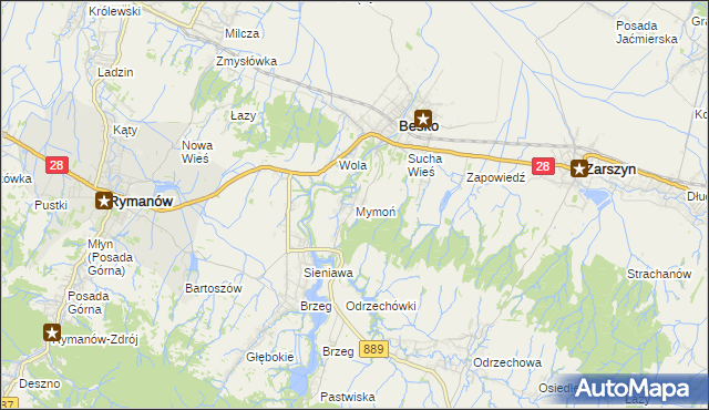 mapa Mymoń, Mymoń na mapie Targeo