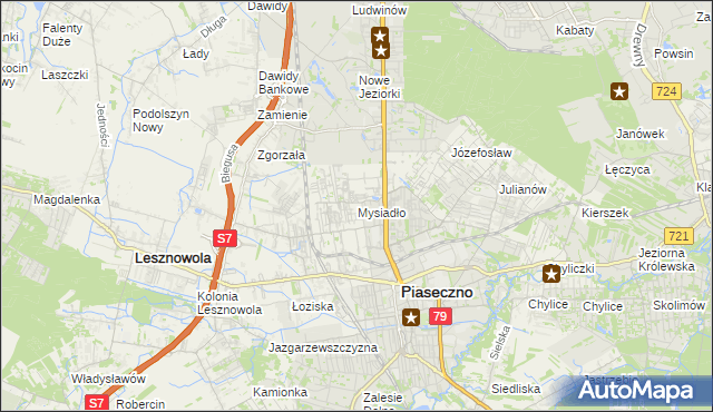 mapa Mysiadło, Mysiadło na mapie Targeo