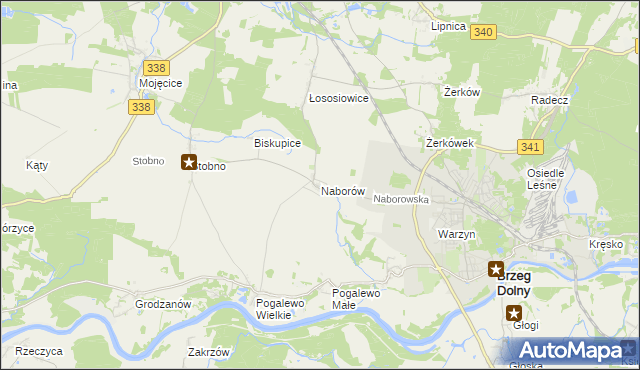 mapa Naborów, Naborów na mapie Targeo