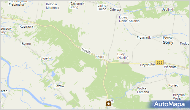 mapa Naklik, Naklik na mapie Targeo