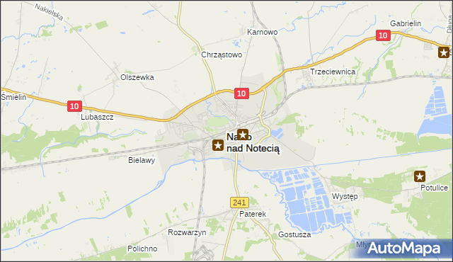 mapa Nakło nad Notecią, Nakło nad Notecią na mapie Targeo