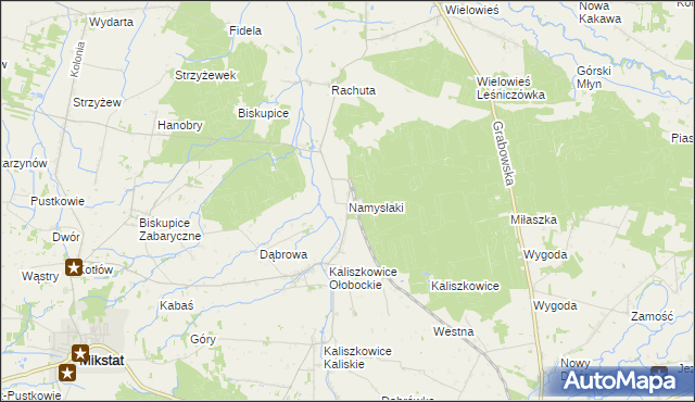 mapa Namysłaki, Namysłaki na mapie Targeo