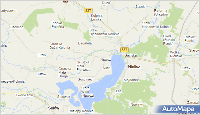 mapa Nawóz, Nawóz na mapie Targeo