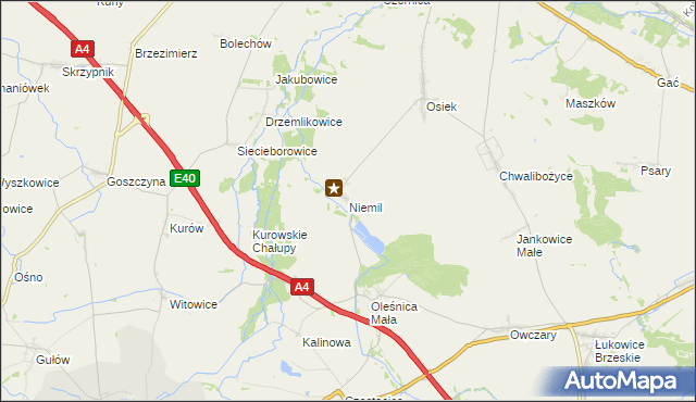 mapa Niemil, Niemil na mapie Targeo