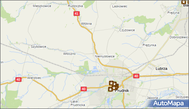 mapa Niemysłowice, Niemysłowice na mapie Targeo