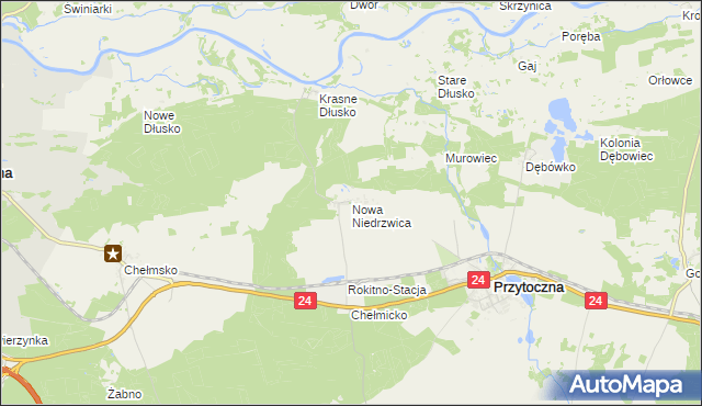 mapa Nowa Niedrzwica, Nowa Niedrzwica na mapie Targeo