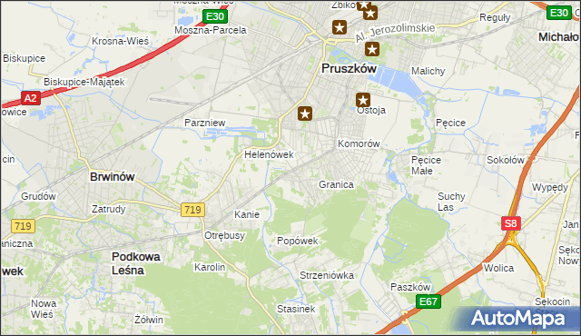 mapa Nowa Wieś gmina Michałowice, Nowa Wieś gmina Michałowice na mapie Targeo