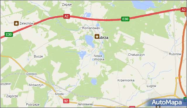 mapa Nowa Wioska gmina Lubrza, Nowa Wioska gmina Lubrza na mapie Targeo