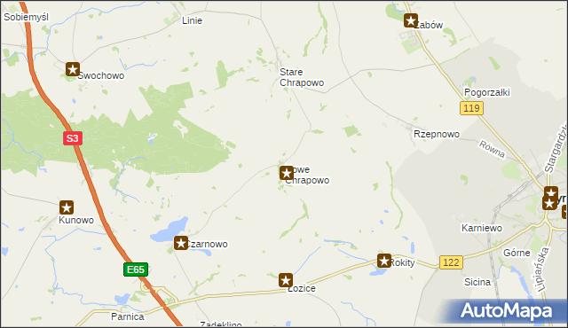 mapa Nowe Chrapowo, Nowe Chrapowo na mapie Targeo