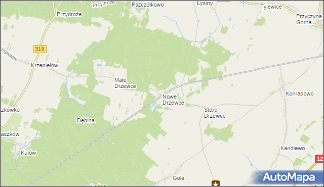 mapa Nowe Drzewce, Nowe Drzewce na mapie Targeo
