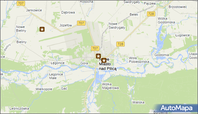 mapa Nowe Miasto nad Pilicą, Nowe Miasto nad Pilicą na mapie Targeo