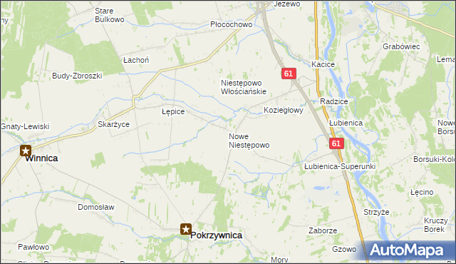 mapa Nowe Niestępowo, Nowe Niestępowo na mapie Targeo