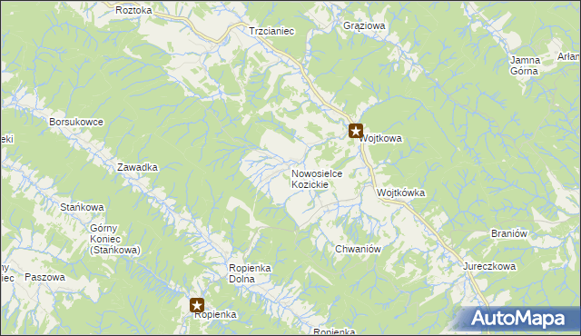 mapa Nowosielce Kozickie, Nowosielce Kozickie na mapie Targeo