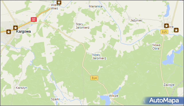 mapa Nowy Jaromierz, Nowy Jaromierz na mapie Targeo
