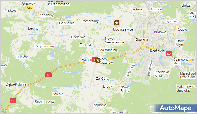 mapa Nowy Kazanów, Nowy Kazanów na mapie Targeo