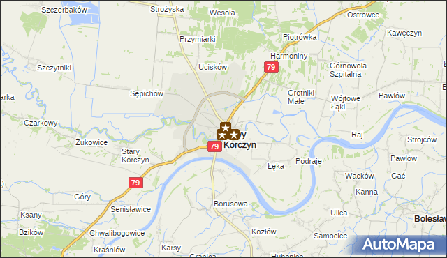 mapa Nowy Korczyn, Nowy Korczyn na mapie Targeo