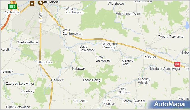 mapa Nowy Laskowiec, Nowy Laskowiec na mapie Targeo