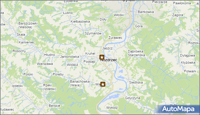 mapa Nozdrzec, Nozdrzec na mapie Targeo