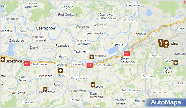 mapa Ochodza gmina Skawina, Ochodza gmina Skawina na mapie Targeo