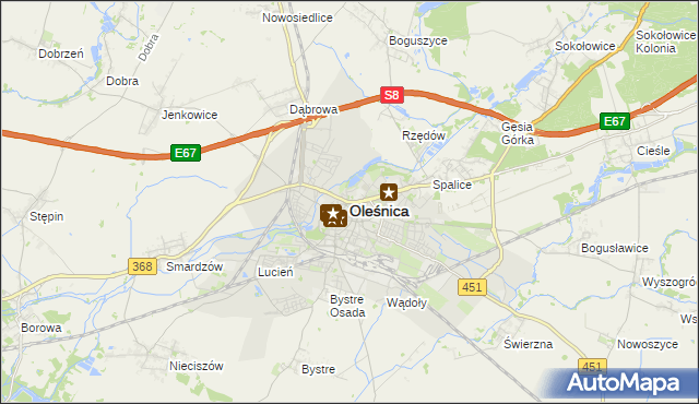 mapa Oleśnica, Oleśnica na mapie Targeo