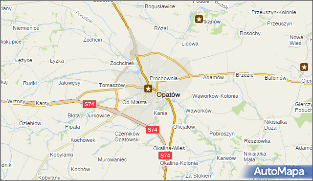 mapa Opatów, Opatów na mapie Targeo