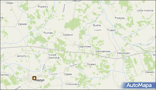 mapa Opęchowo, Opęchowo na mapie Targeo