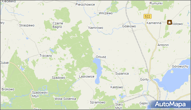 mapa Orkusz, Orkusz na mapie Targeo